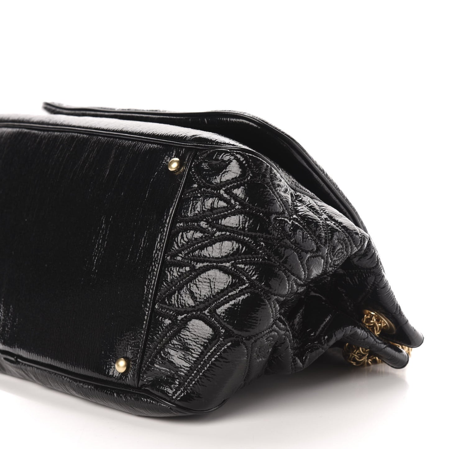 Vinyl Rodeo Accordion Flap Bag Black