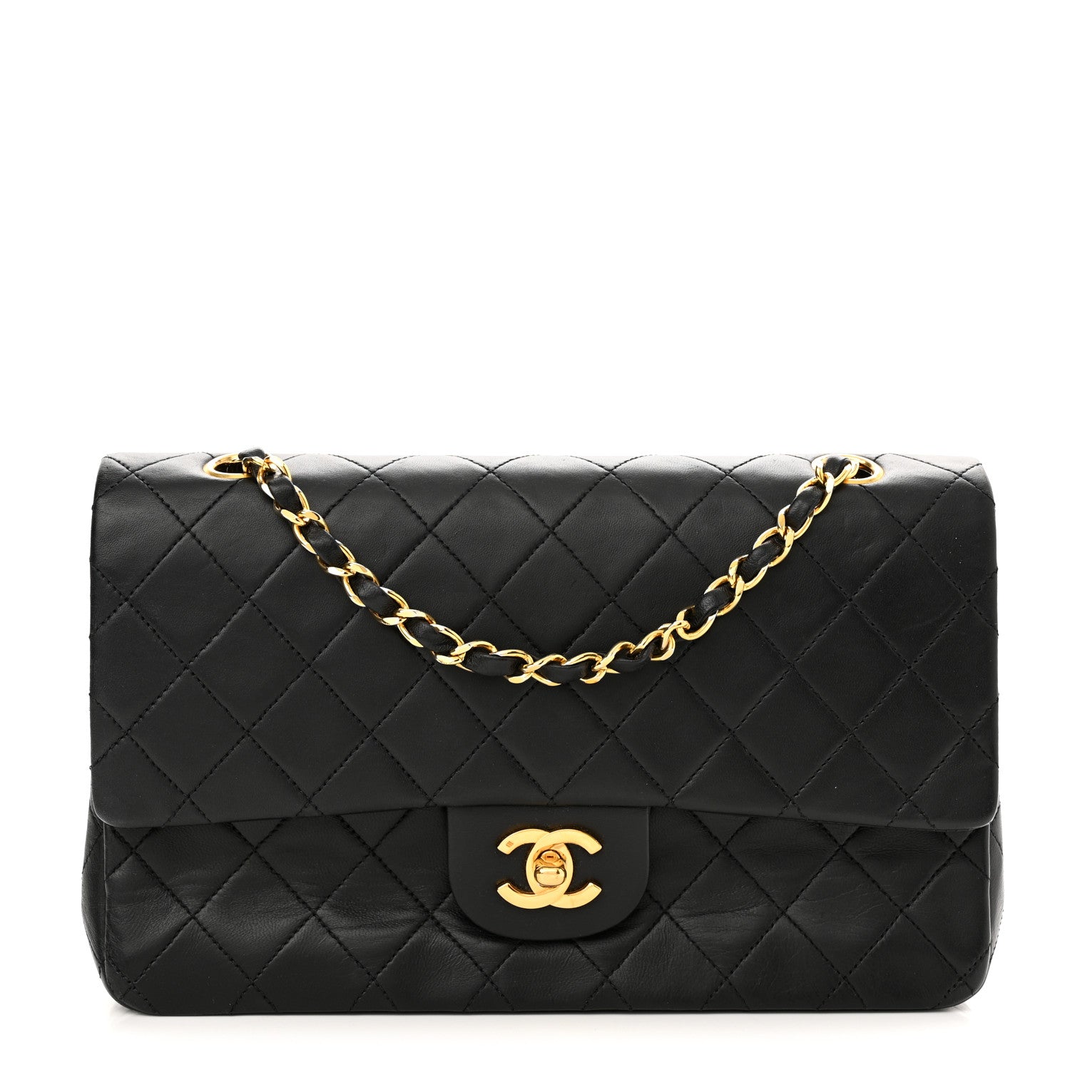 Chanel Lambskin Quilted Medium Double Flap Black 1 of 10