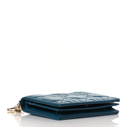 Christian Dior Lambskin Cannage Mini Lady Dior Wallet Deep Ocean 4 of 7