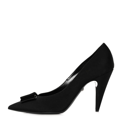Saint Laurent Calfskin Bow Anais Pumps 40 Black 1 of 10