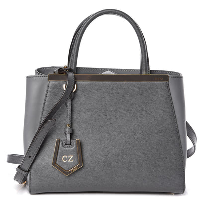 Fendi Vitello Elite Petite 2Jours Tote Grigio Grigio Chiaro 1 of 12