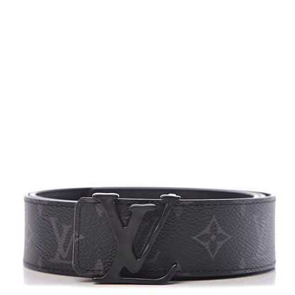 Louis Vuitton Monogram Eclipse Taigarama 40mm LV Initiales Reversible Belt 95 38 Black 1 of 6