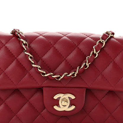 Chanel Lambskin Quilted Mini Rectangular Flap Burgundy 8 of 10