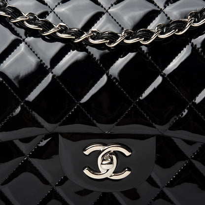 Chanel Patent Quilted Jumbo Double Flap Black 13 of 14