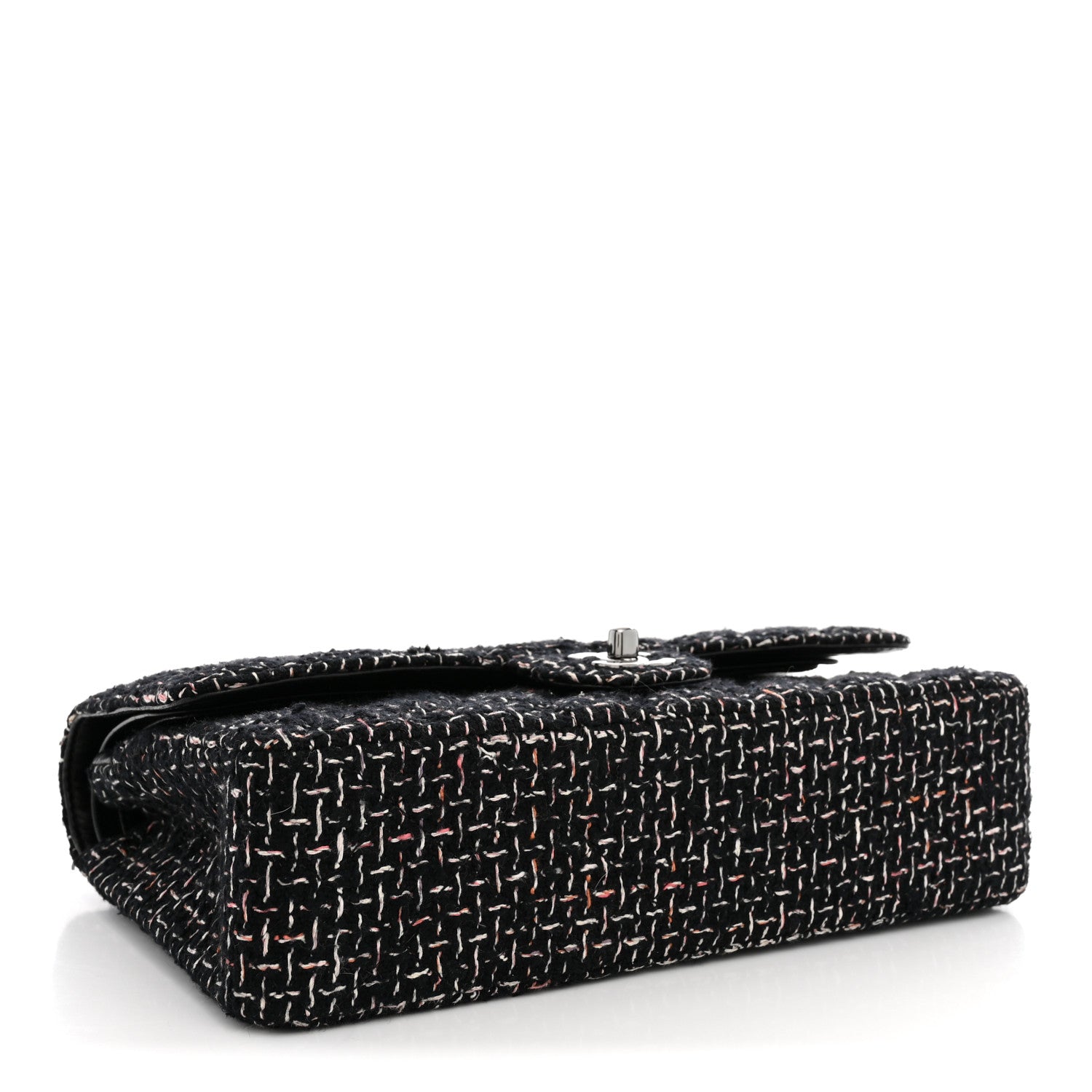 Chanel Tweed Quilted Medium Double Flap Black 4 of 11