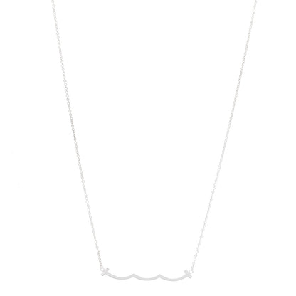Tiffany Sterling Silver Small T Wave Pendant Necklace 1 of 6