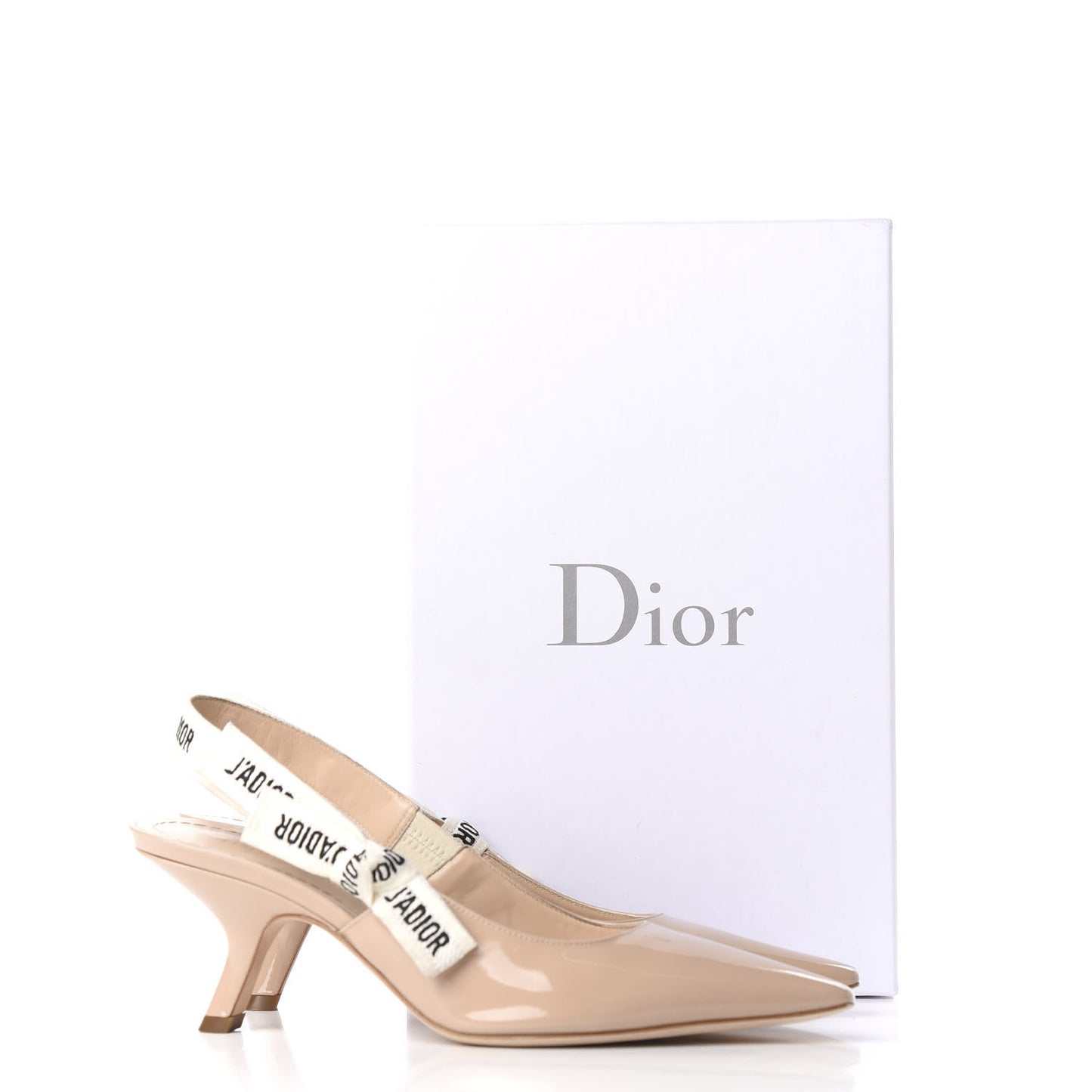 Patent Ribbon J'Adior Slingback 65mm Pumps 37.5 Nude