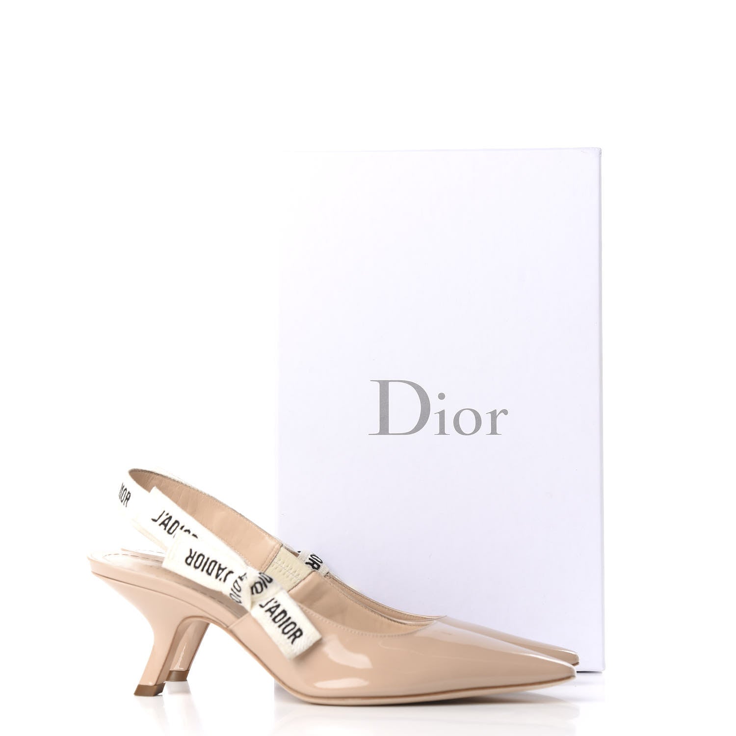 Christian Dior Patent Ribbon J'Adior Slingback 65mm Pumps 37.5 Nude 11 of 11