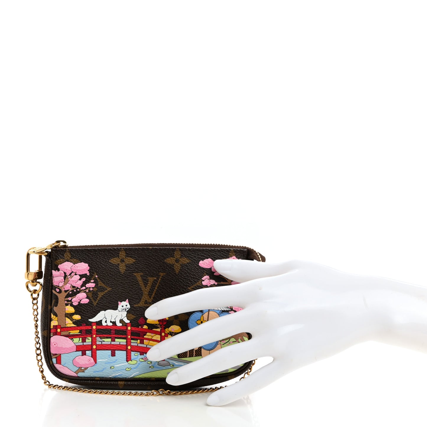 Monogram 2021 Christmas Animation Japanese Garden Mini Pochette Accessories Wisteria Pink