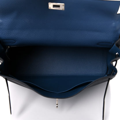 Hermes Togo Verso Kelly Retourne 35 Black Bleu Agate 5 of 14