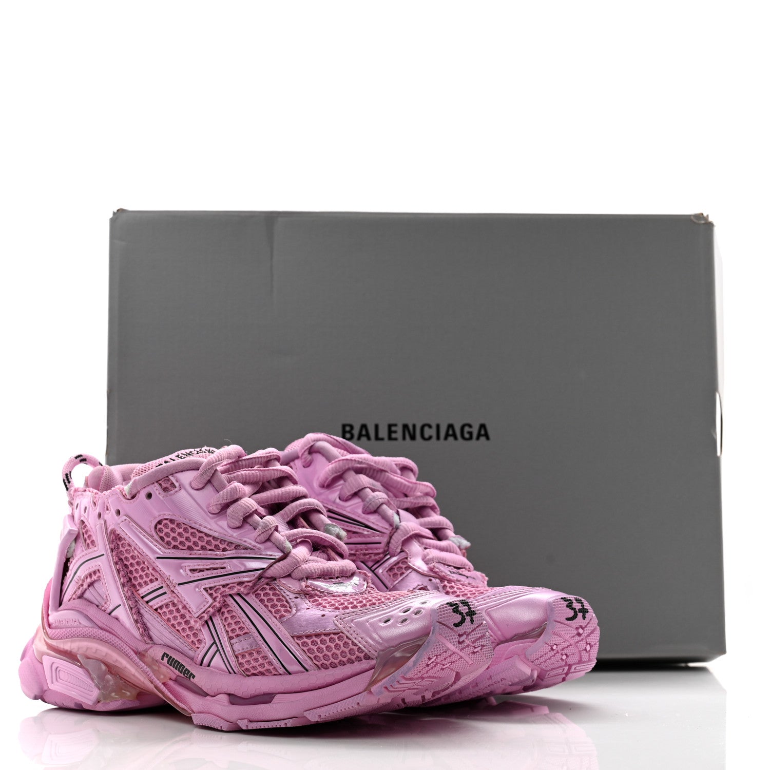 Balenciaga Mesh Rubber Distressed Womens Runner Sneakers 37 Multicolor 9 of 9