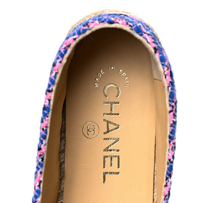 Chanel Tweed CC Espadrilles 39 Blue Pink 7 of 8