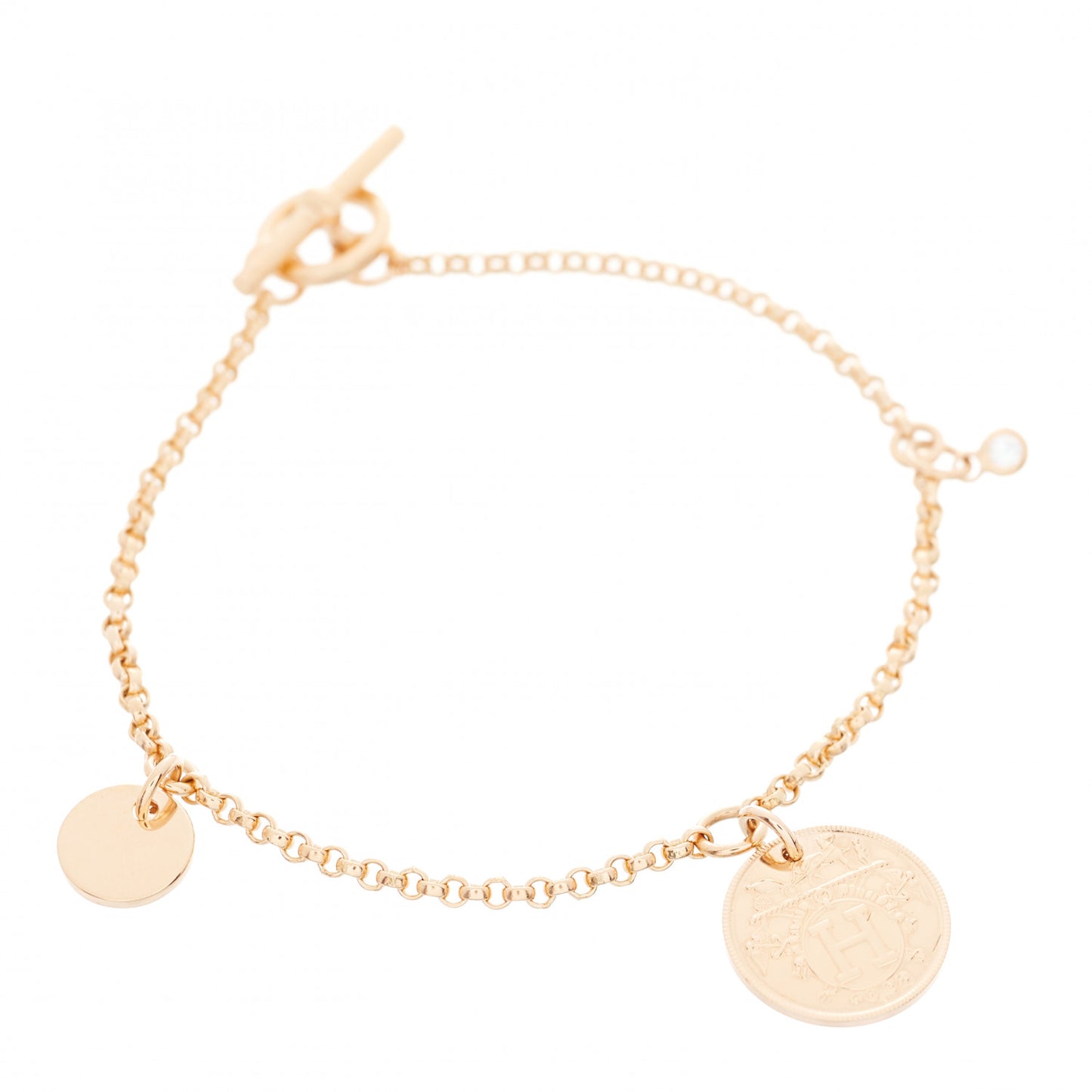 18K Rose Gold Diamond PM Ex-Libris Bracelet SH