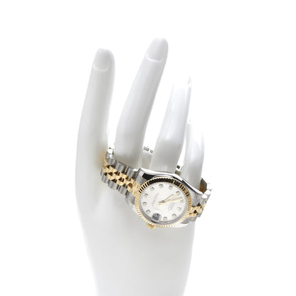 Rolex Stainless Steel 18K Yellow Gold Diamond 31mm Oyster Perpetual Datejust Watch Silver 178273 2 of 7