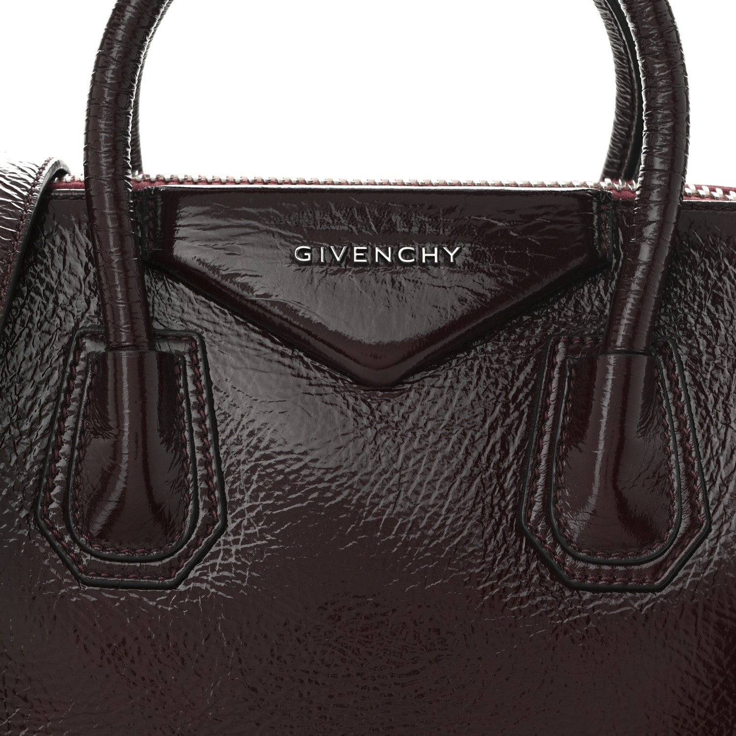 Givenchy Crinkled Patent Calfskin Small Antigona Aubergine 8 of 10