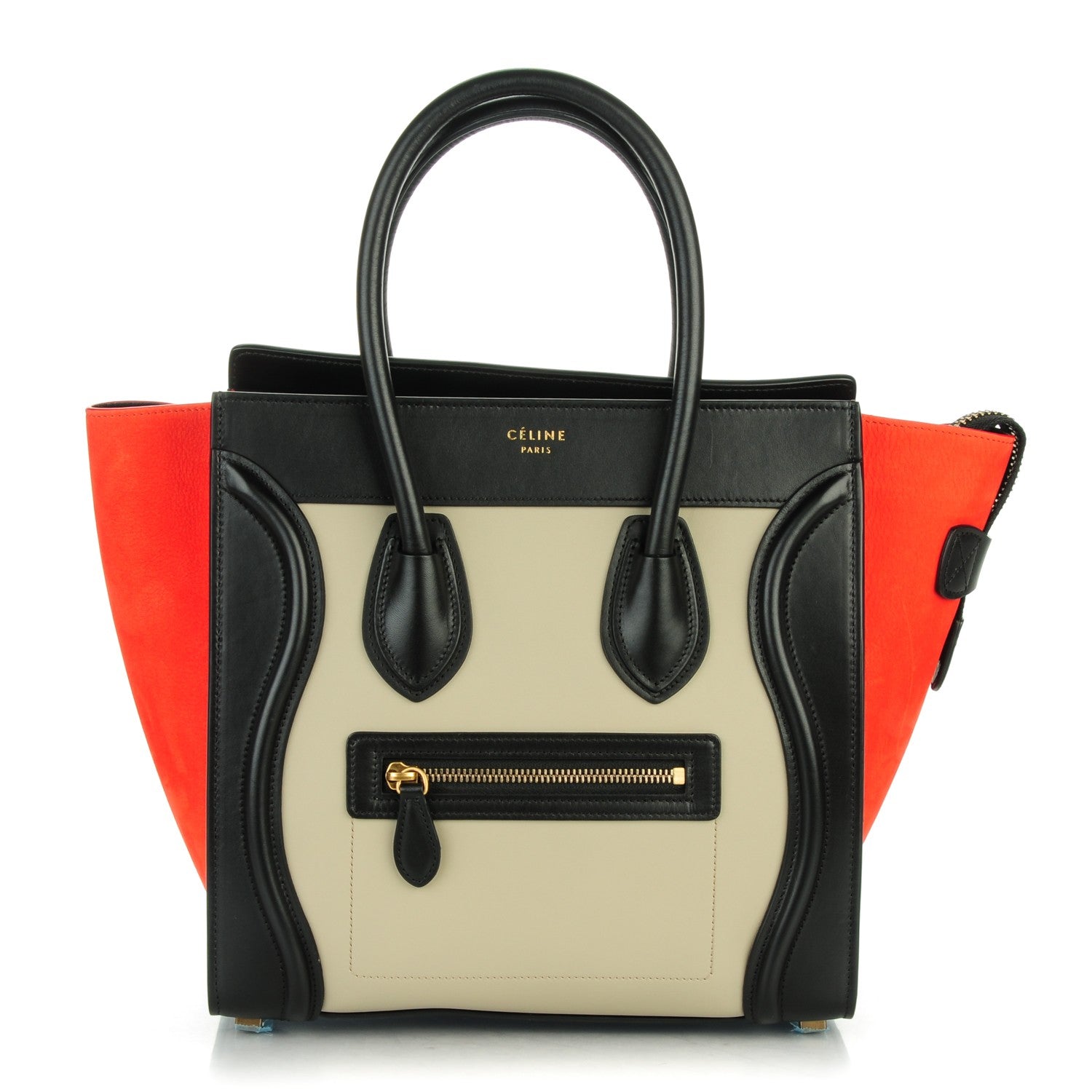 Celine Smooth Calfskin Nubuck Micro Tri-Color Luggage Alizarin 1 of 9