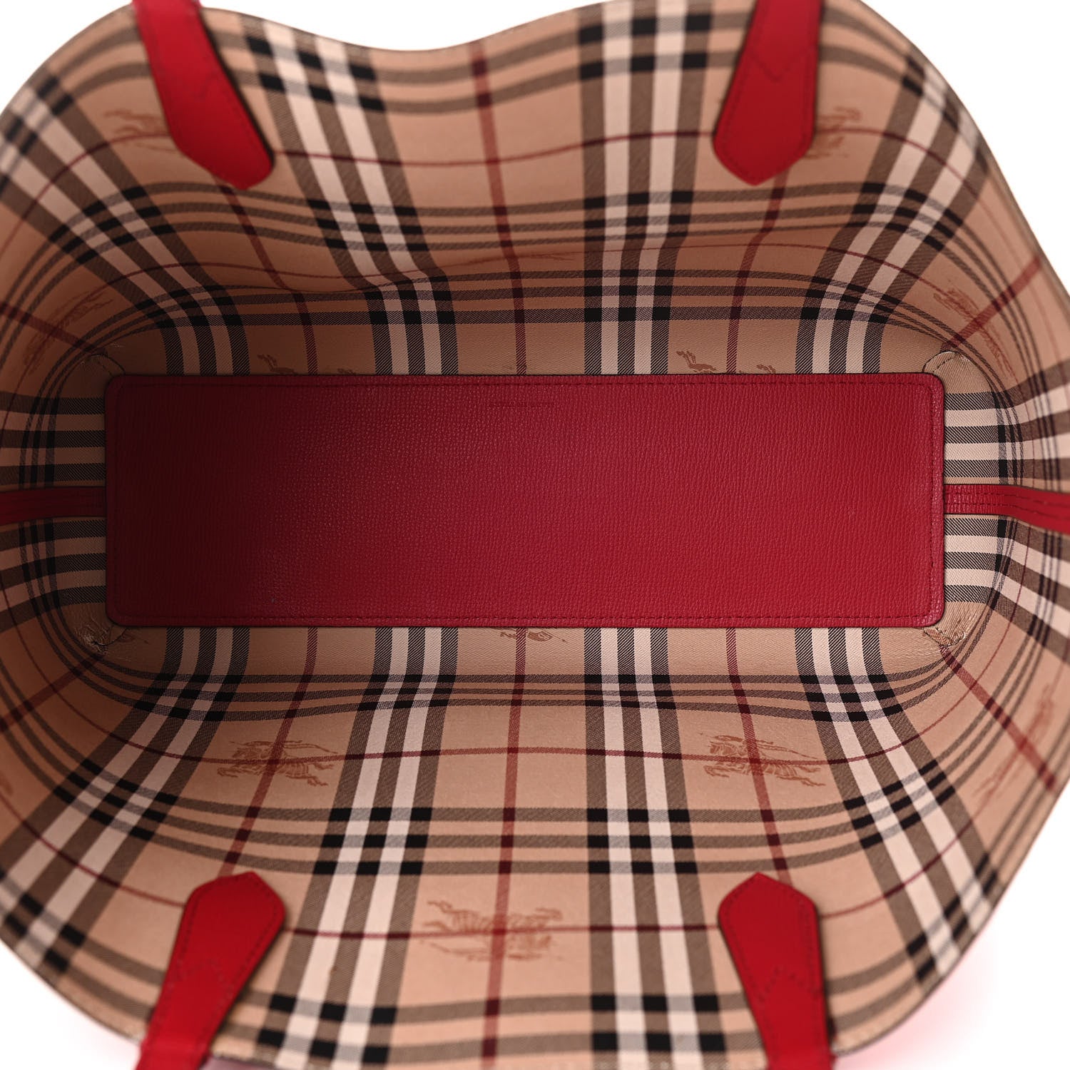 Burberry Haymarket Check Small Reversible Tote Poppy Red 8 of 26