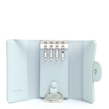 Chanel Caviar Quilted Classic 4 Key Holder Wallet Light Blue 5 of 8