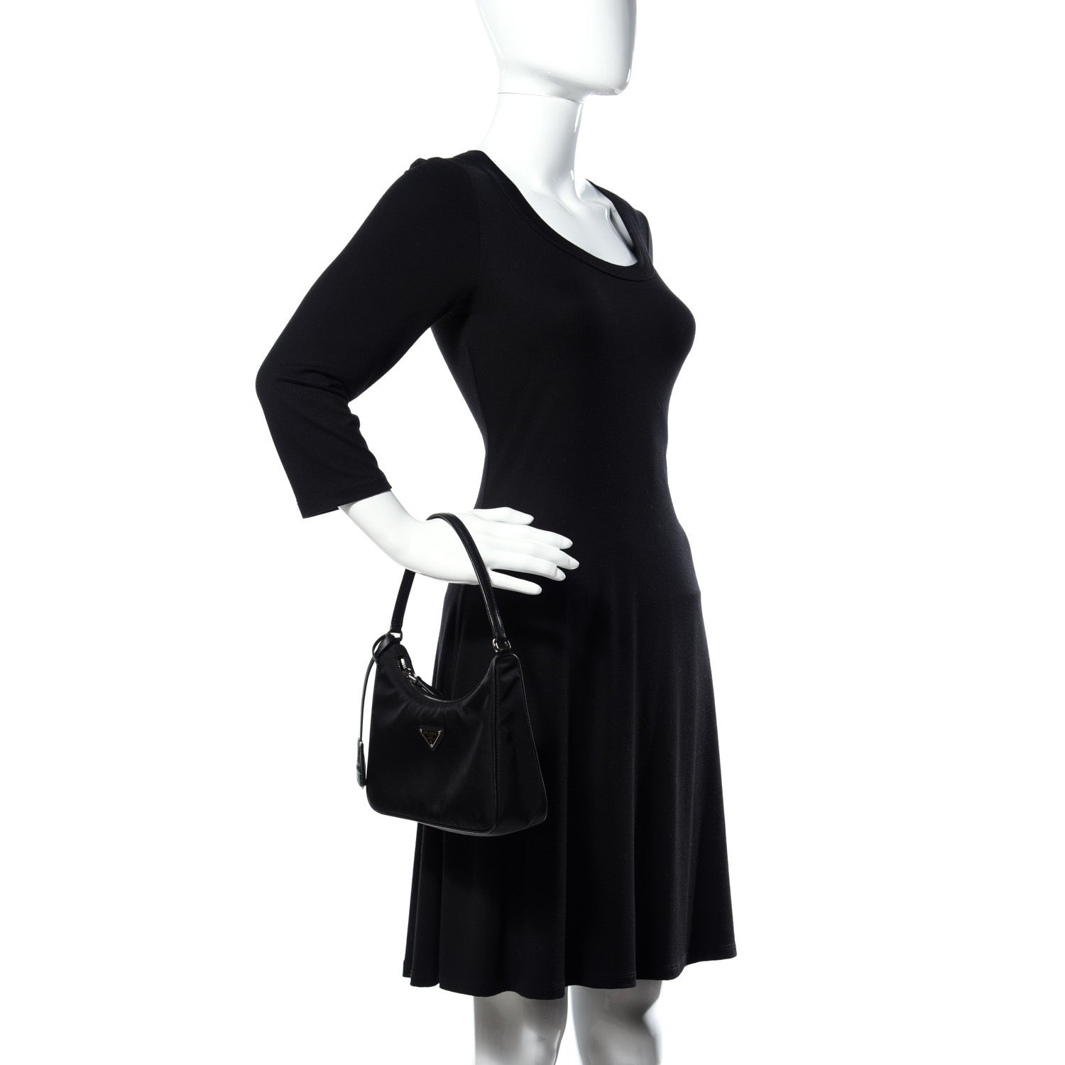 Prada Tessuto Nylon Saffiano Mini Re-Edition 2005 Bag Black 2 of 8