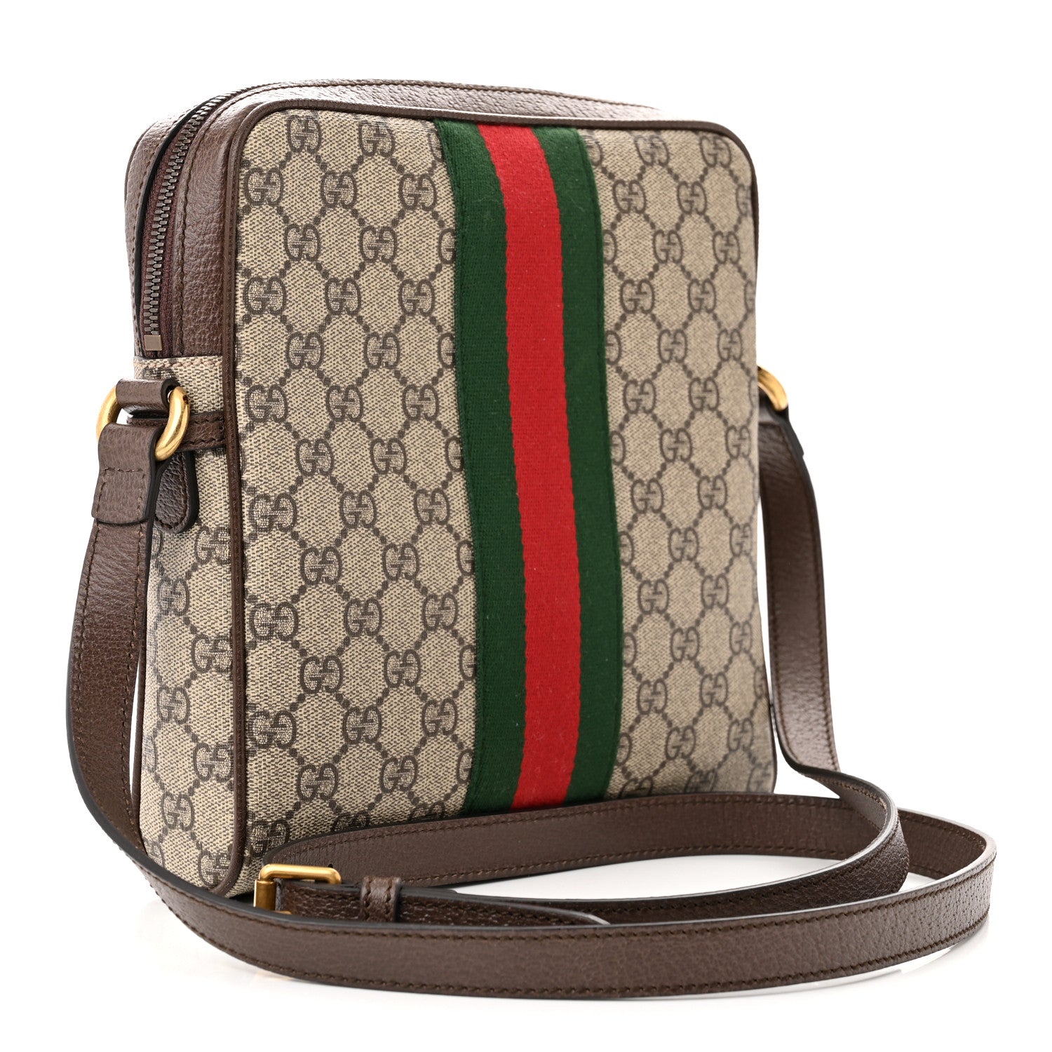 Gucci GG Supreme Monogram Web Small Ophidia Messenger Bag Brown 4 of 11