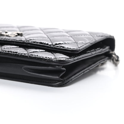 Chanel Patent Quilted Brilliant Wallet On Chain WOC Black 11 of 16