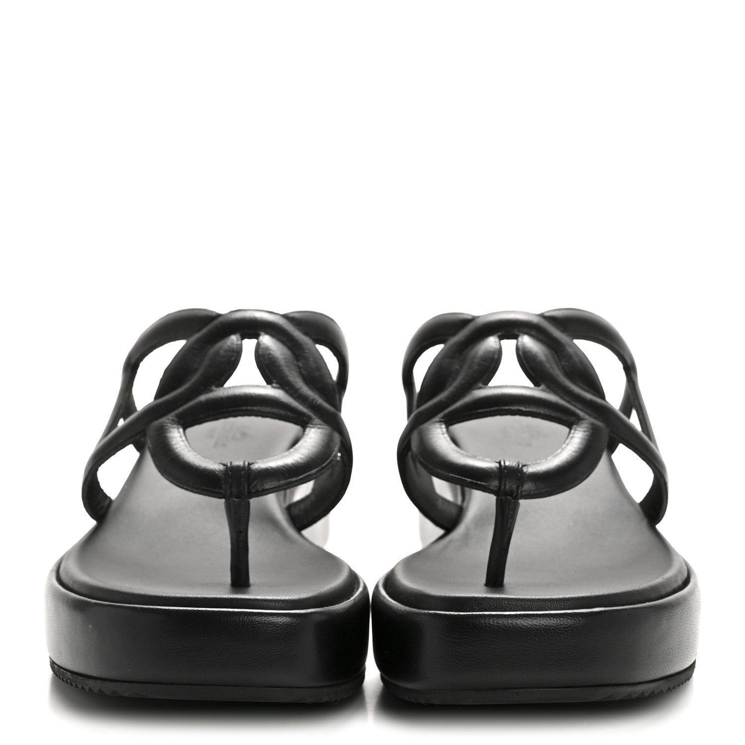 Hermes Nappa Gipsy Sandals 38 Black 3 of 12