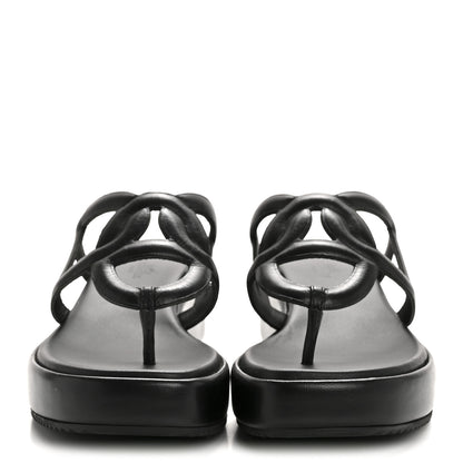 Hermes Nappa Gipsy Sandals 38 Black 3 of 12