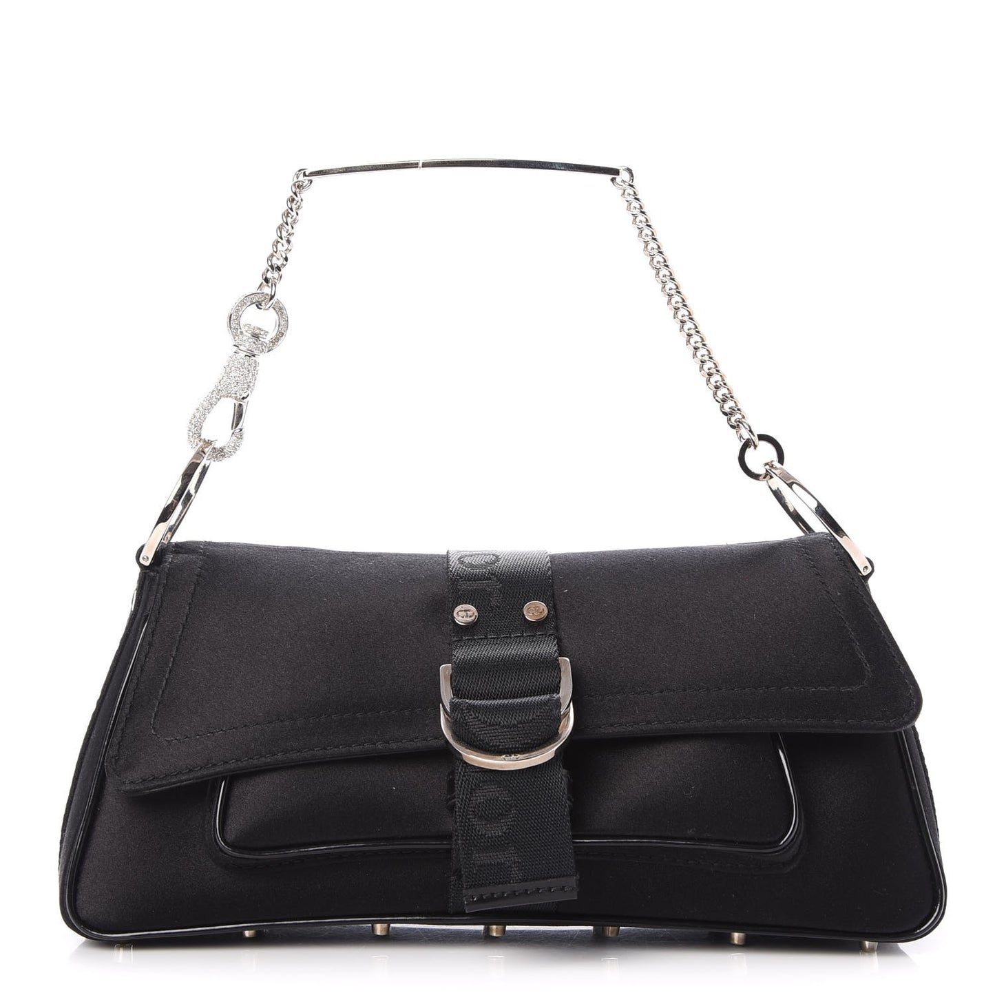 Satin Crystal Hardcore Clutch Black