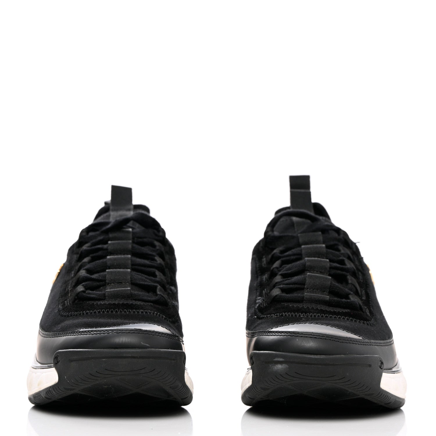 Chanel Velvet Calfskin Mixed Fibers CC Sneakers 41 Black 2 of 17