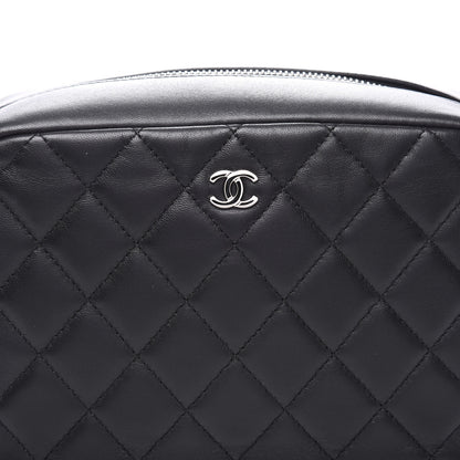 Chanel Lambskin Quilted Medium Curvy Pouch Cosmetic Case Black 9 of 9