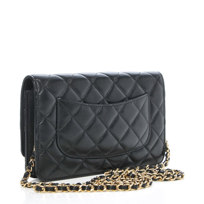 Chanel Lambskin Quilted Wallet On Chain WOC Black 3 of 9
