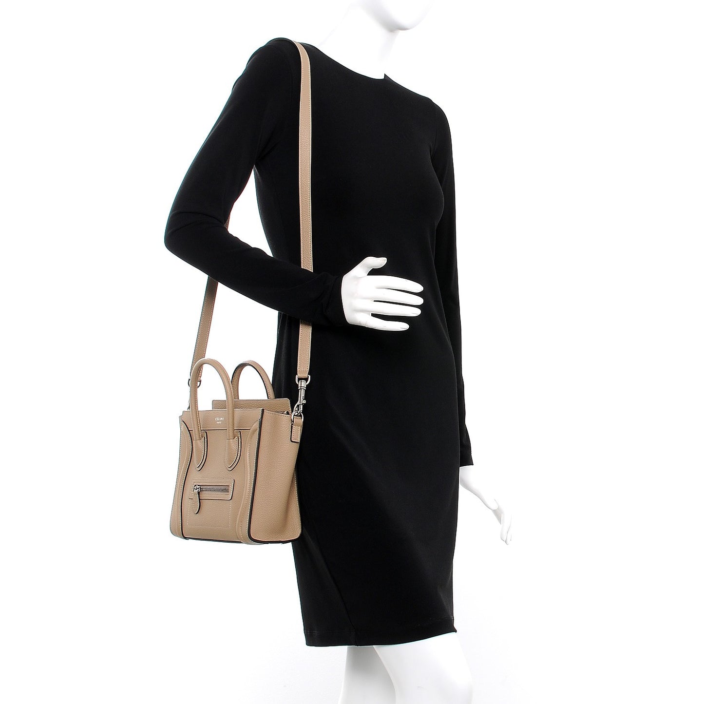 Drummed Calfskin Nano Luggage Dune