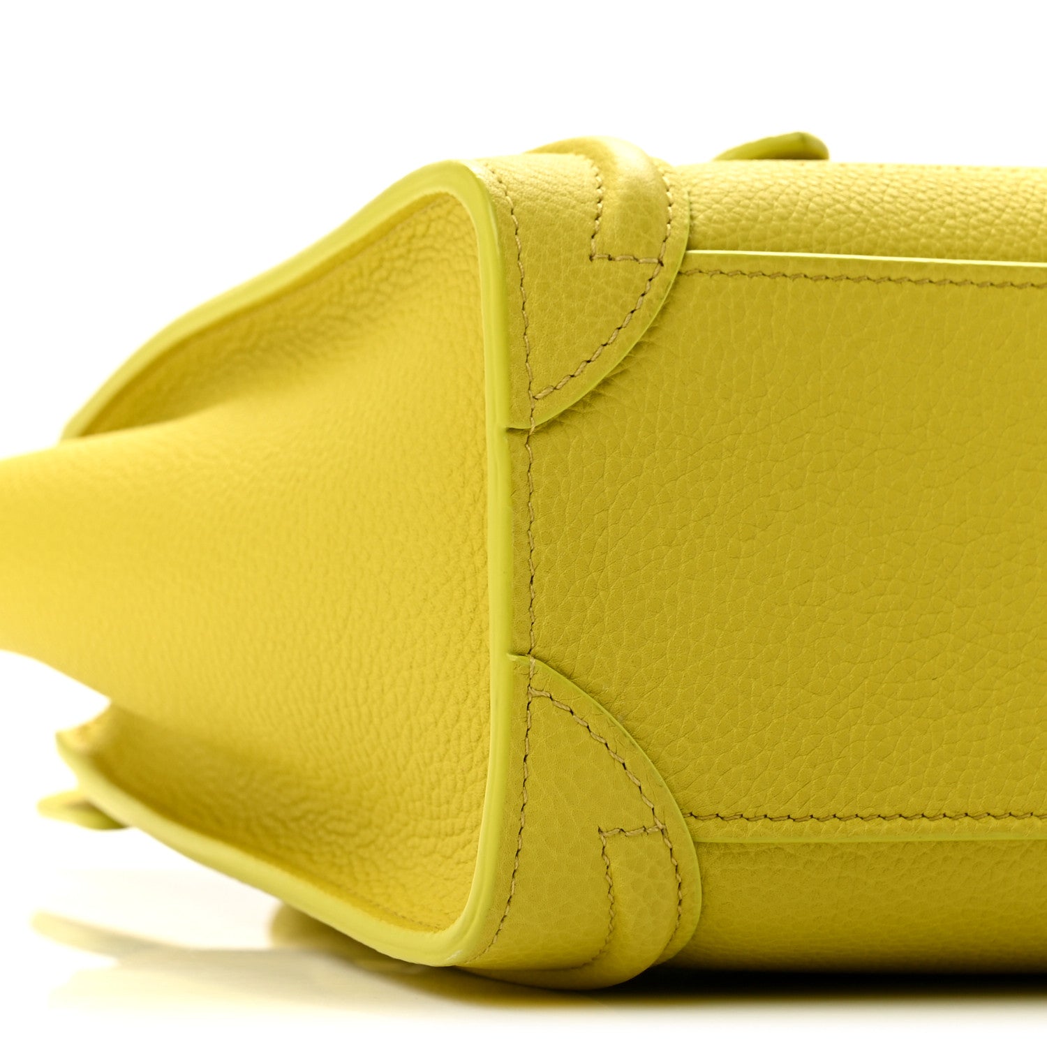 Celine Drummed Calfskin Nano Luggage Mimosa 8 of 10