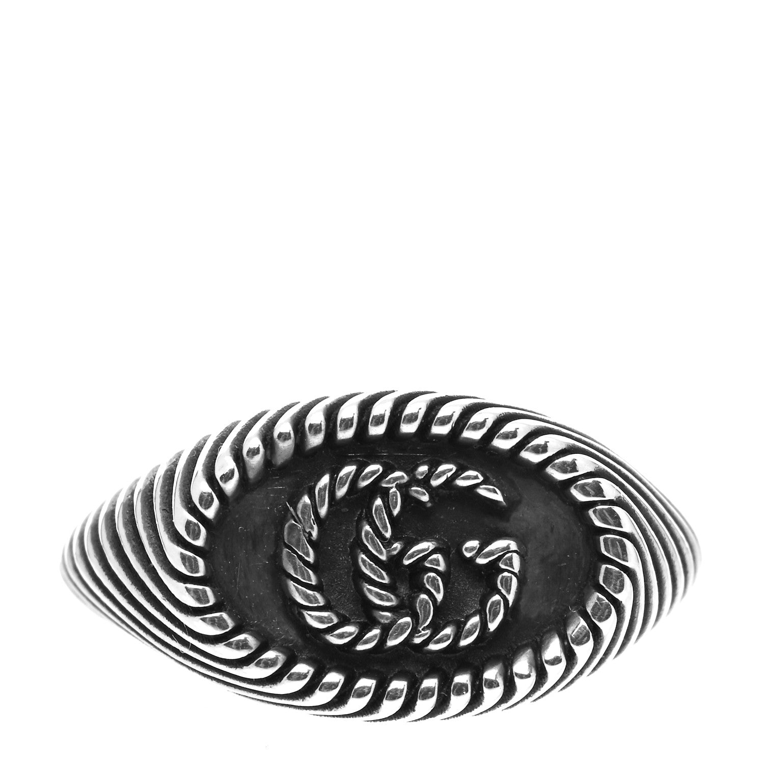 Gucci Sterling Silver GG Marmont Signet Ring 49 4.75 1 of 6