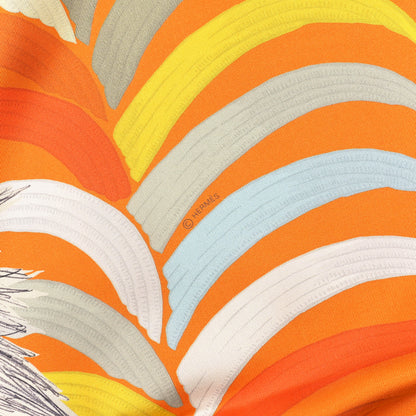 Hermes Silk Tiger Royal Double Face Scarf 90 Orange Rose Anthracite 2 of 4