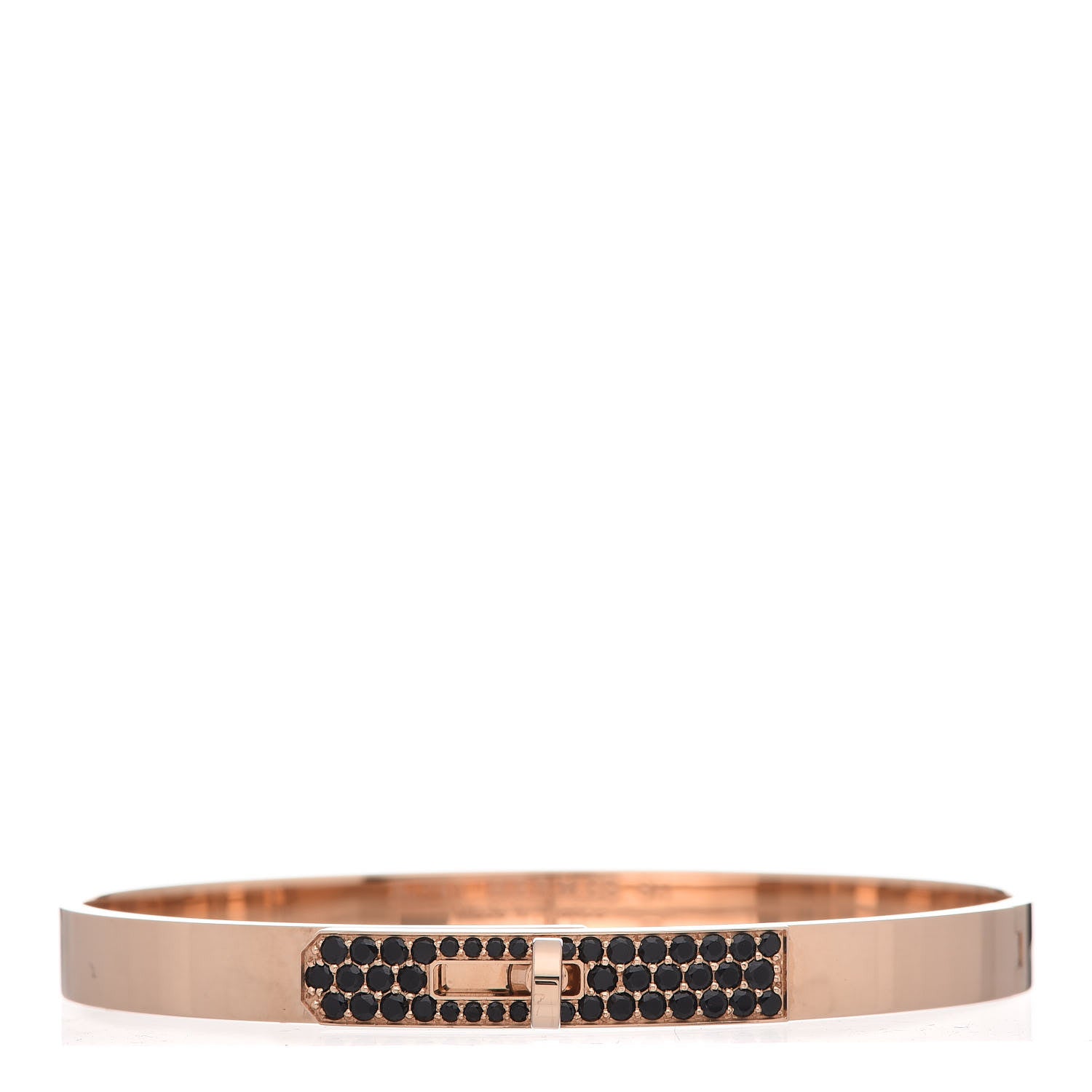 Hermes 18K Rose Gold Black Spinel PM Kelly Bracelet SH 1 of 6