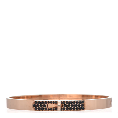 Hermes 18K Rose Gold Black Spinel PM Kelly Bracelet SH 1 of 6