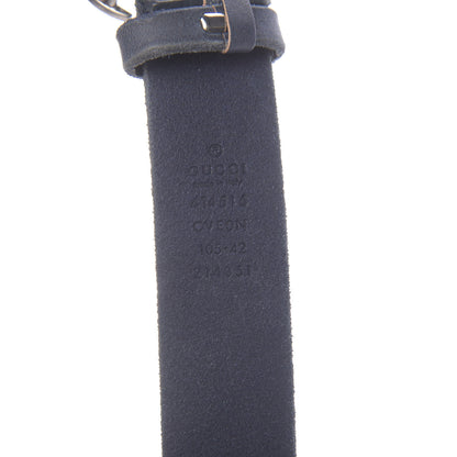 Gucci Cuoio Toscano Nickel Double G 30mm Belt 105 42 Blue 3 of 5