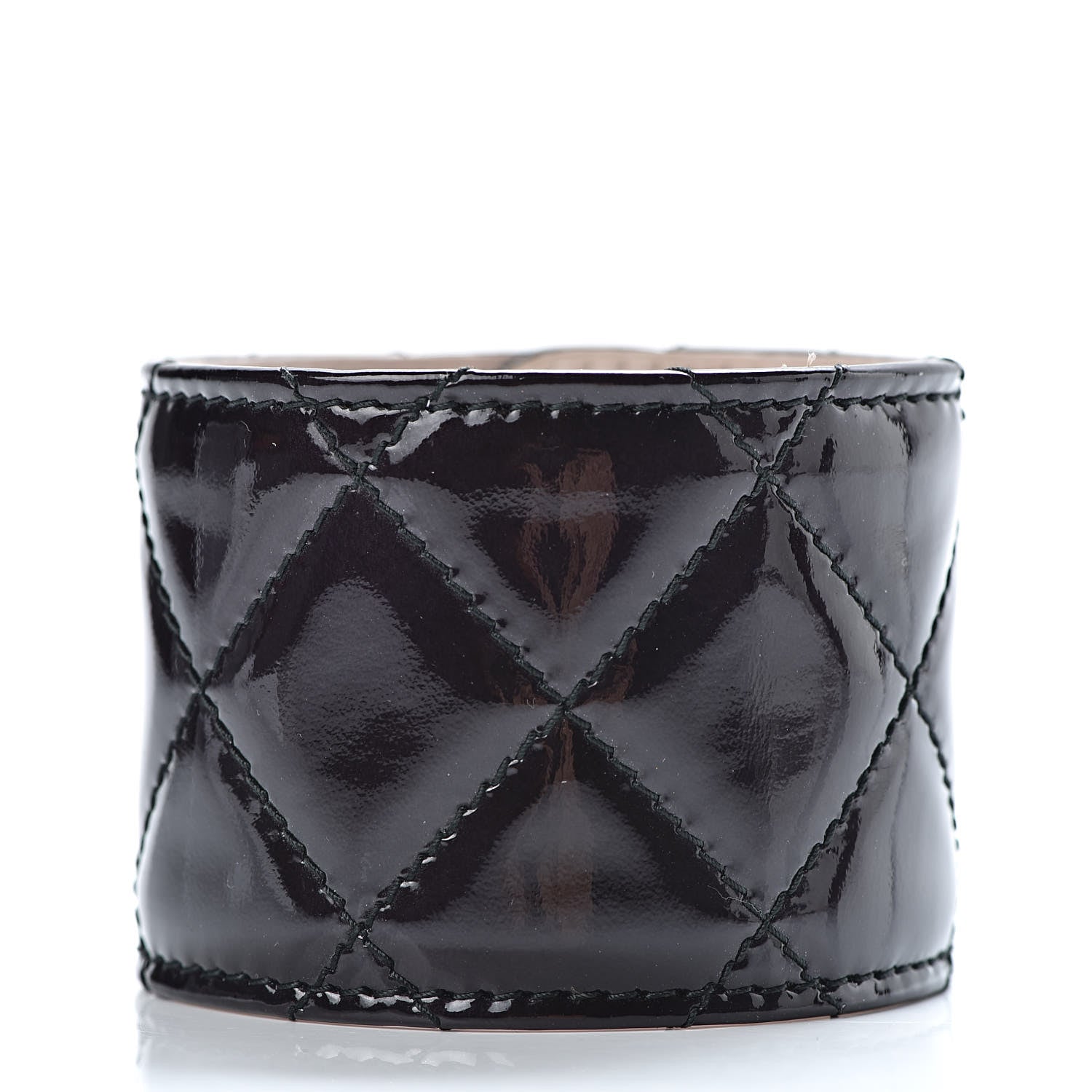 Chanel Patent Quilted CC Turnlock Cuff M Black 3 of 8