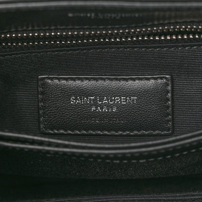 Saint Laurent Calfskin Y Quilted Monogram Toy Loulou Crossbody Bag Black 7 of 12