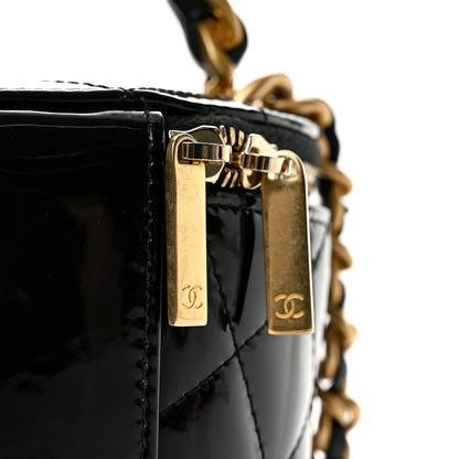 Chanel Patent Quilted Afternoon Tea Top Handle Vanity Case With Chain Black 11 of 12