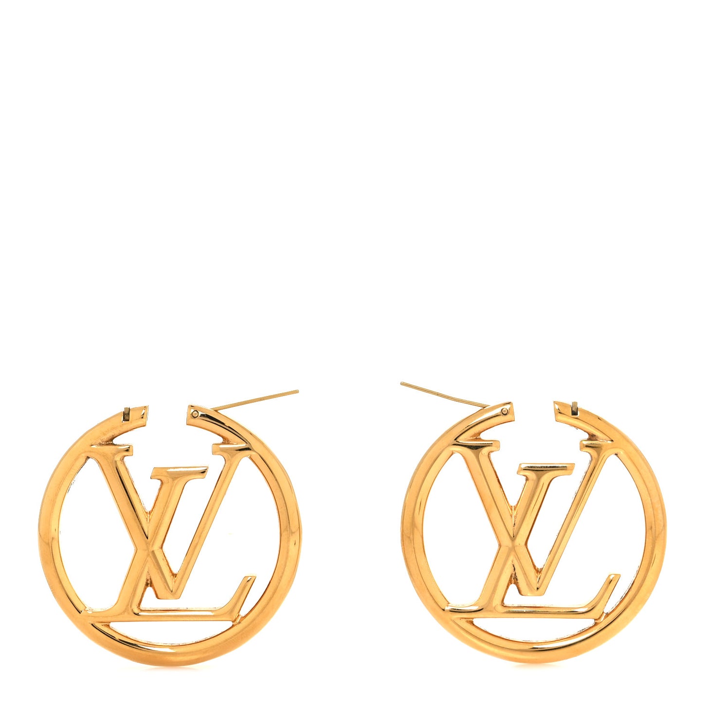 Metal Louise Hoop Earrings Gold