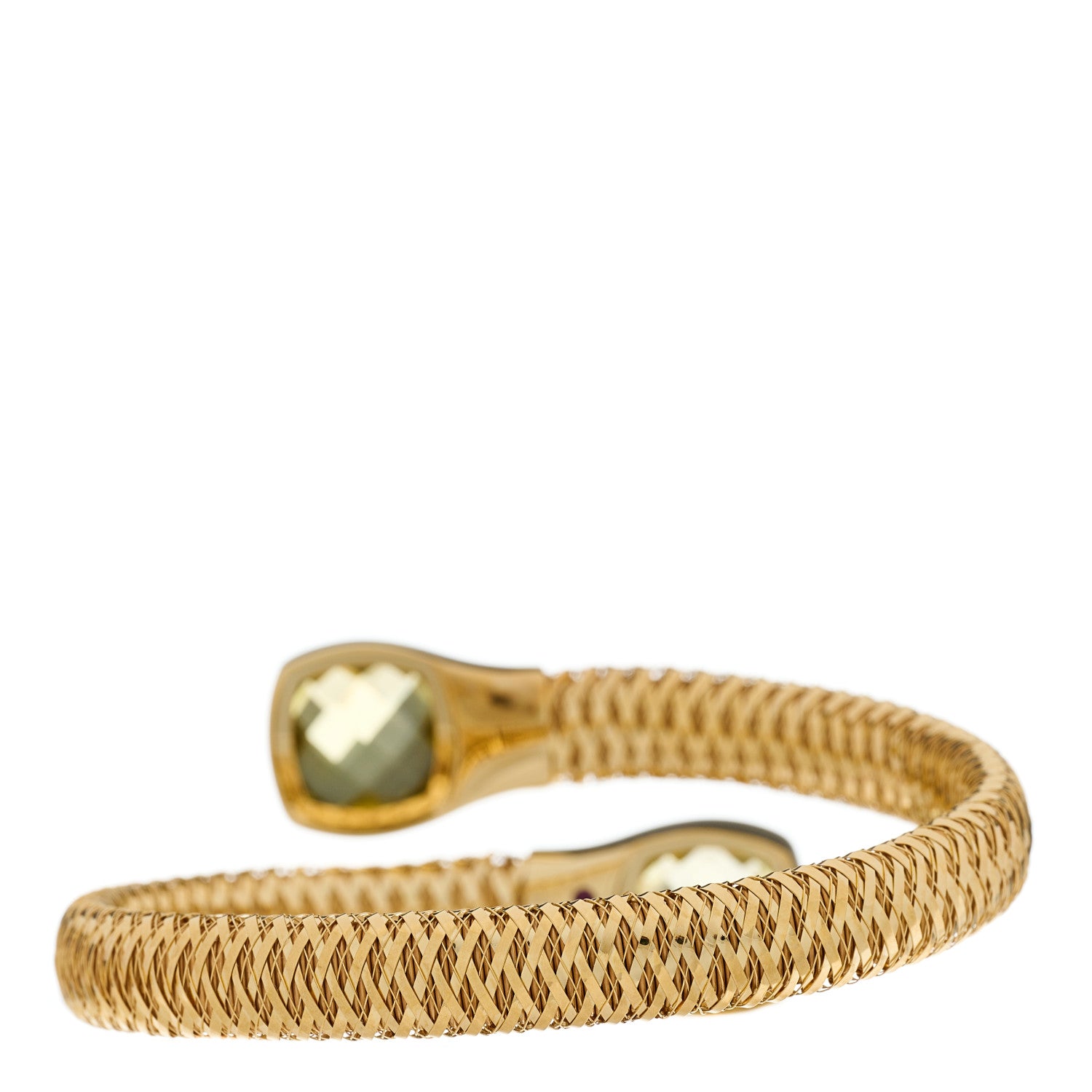 Roberto Coin 18K Yellow Gold Prasiolite Primavera Bypass Bracelet 2 of 3