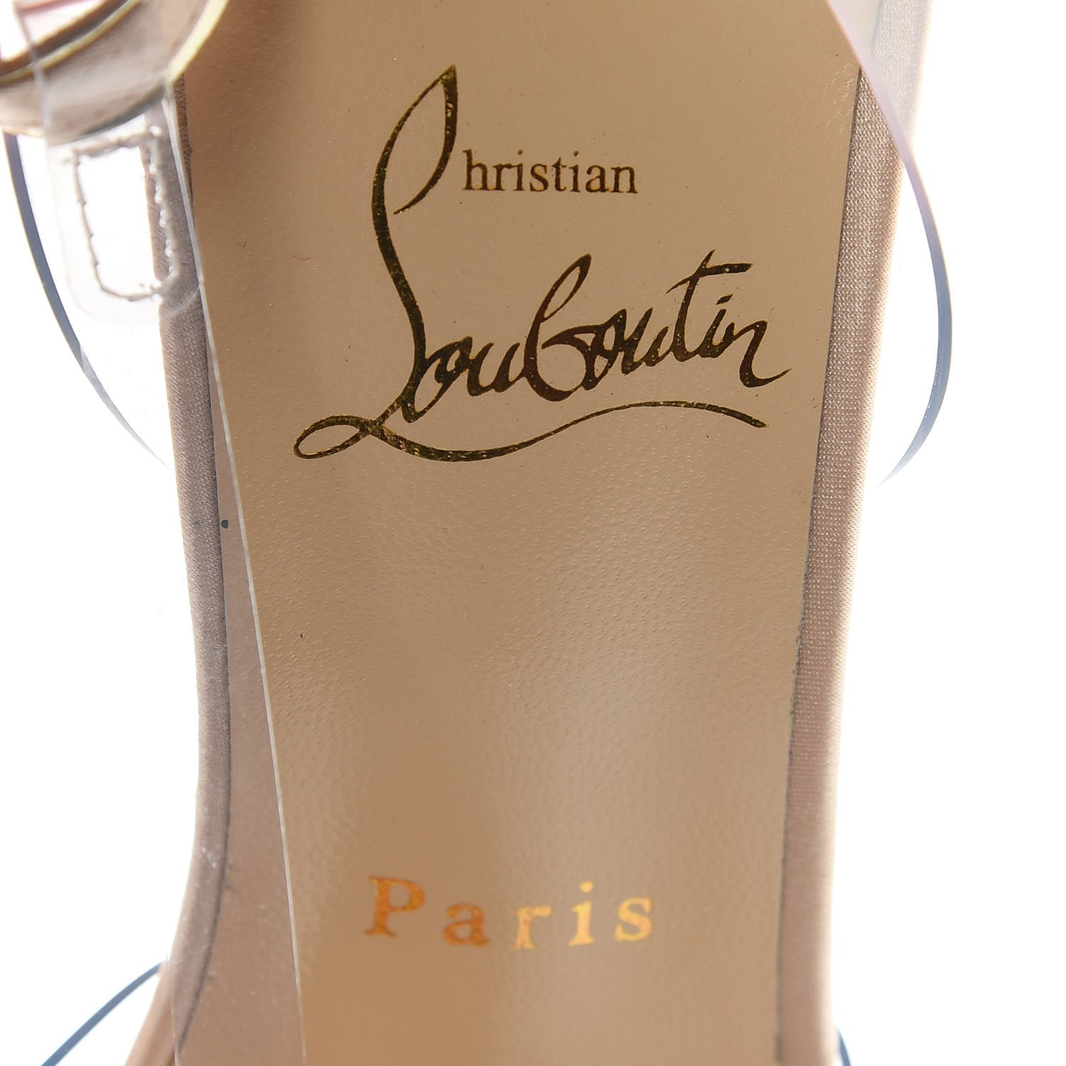 Christian Louboutin Satin PVC Specchio Naked Bow 100 Pumps 38.5 Version Nude 5 of 9