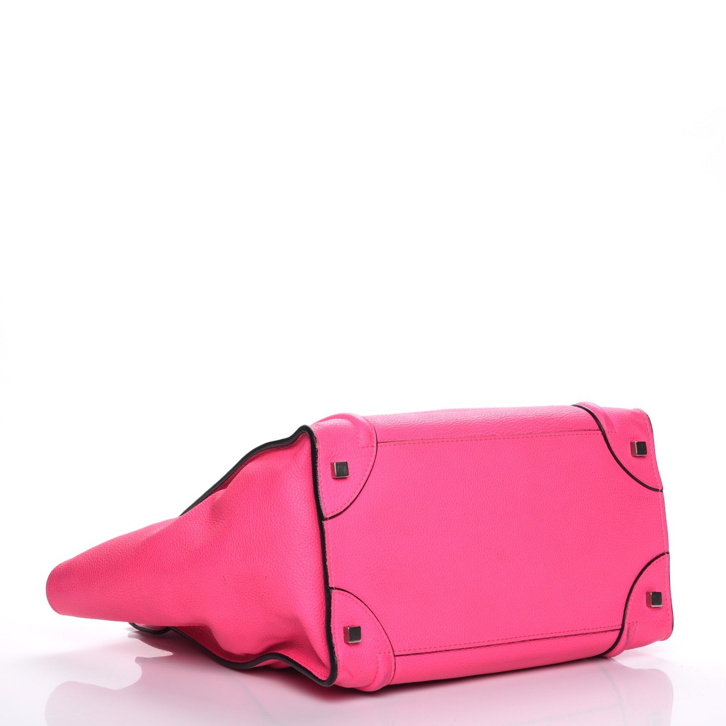 Drummed Calfskin Mini Luggage Fluo Pink