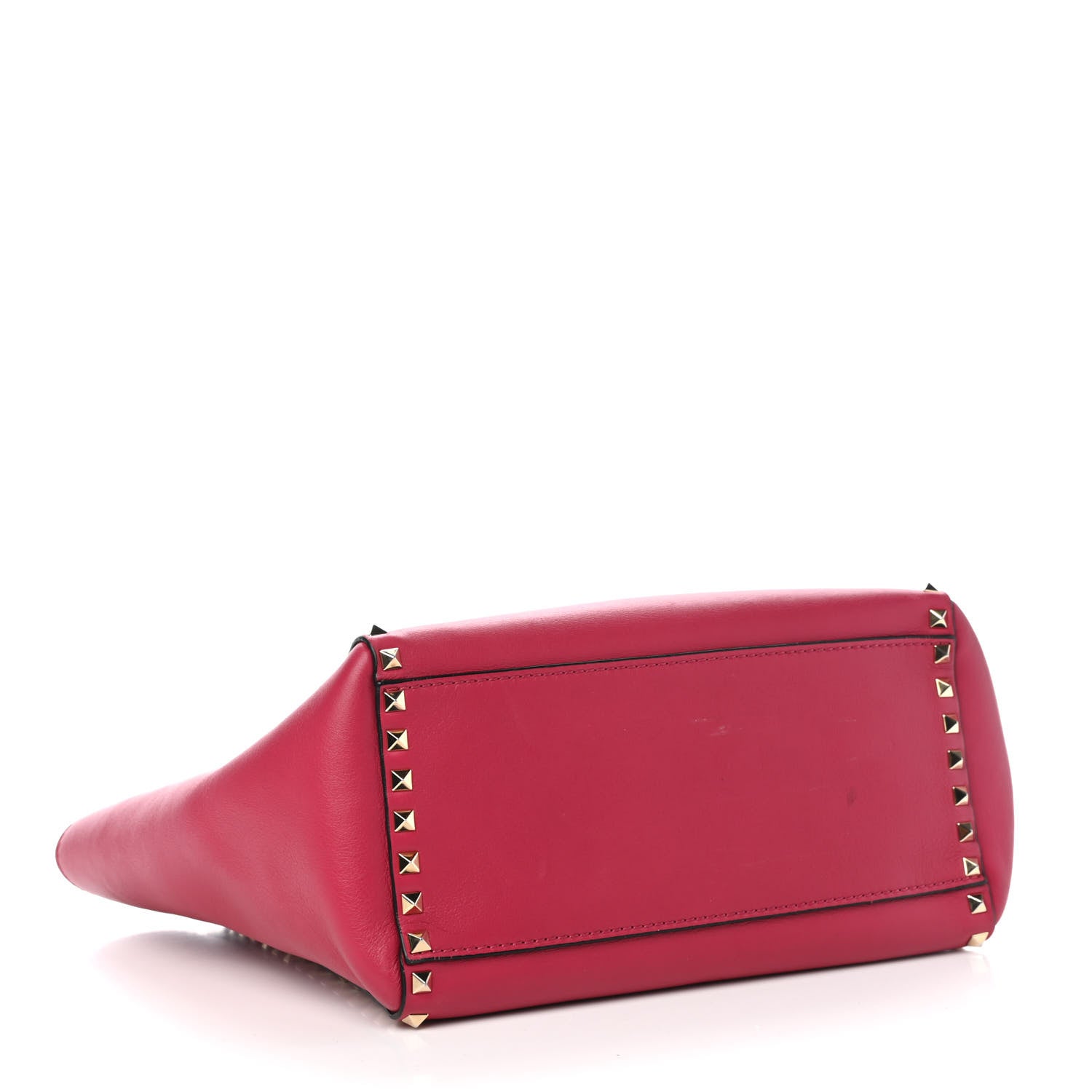 Valentino Garavani Vitello Rockstud Double Handle Tote Dark Pink 3 of 9