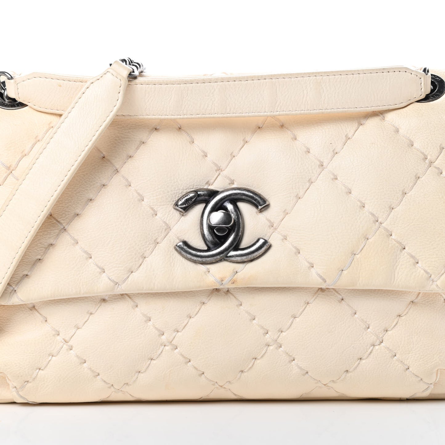Calfskin Ultimate Stitch Flap White