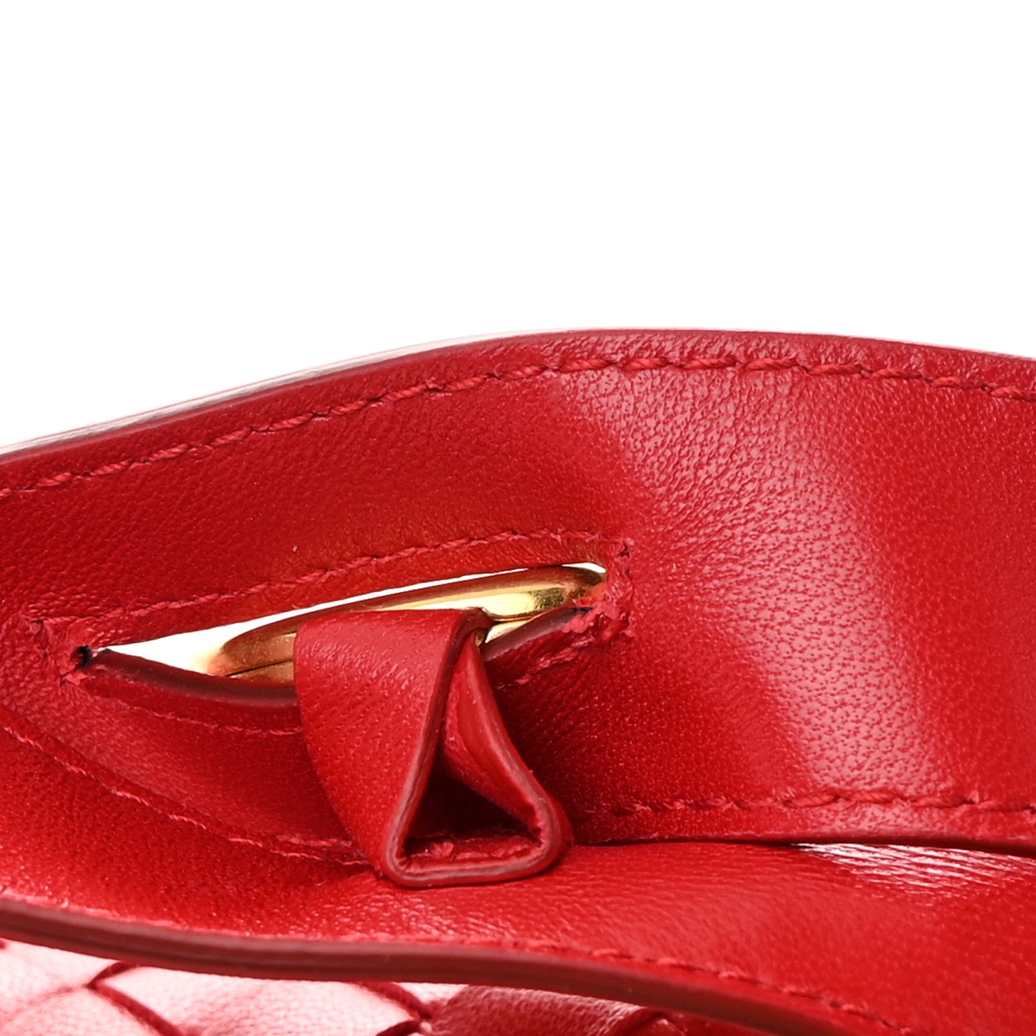 Bottega Veneta Nappa Intrecciato Small Fold Flap Shoulder Bag Red 13 of 15