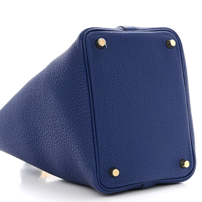 Hermes Taurillon Clemence Picotin Lock 18 PM Bleu Saphir 9 of 11
