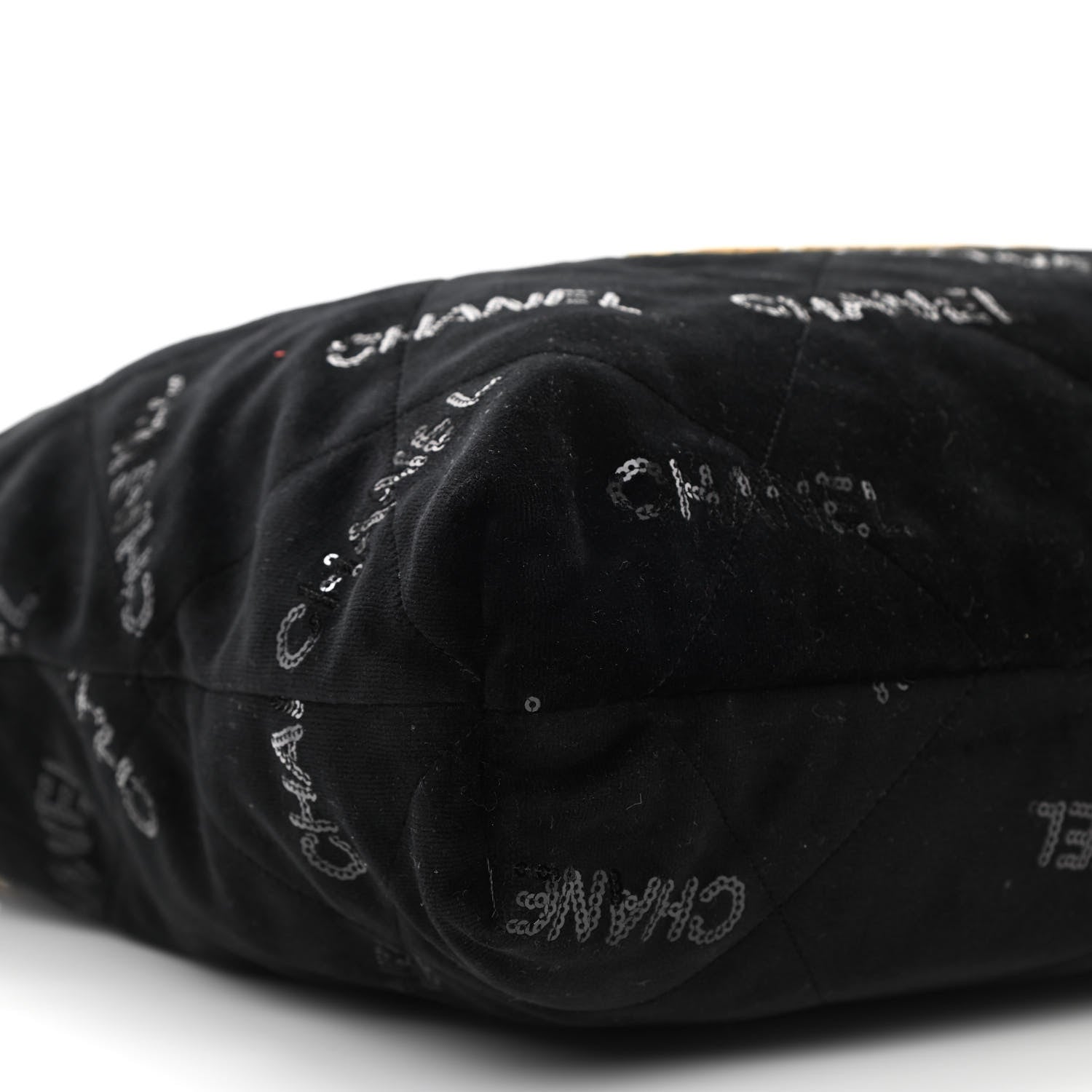Chanel Velvet Sequin Quilted Chanel 22 Black 10 of 11